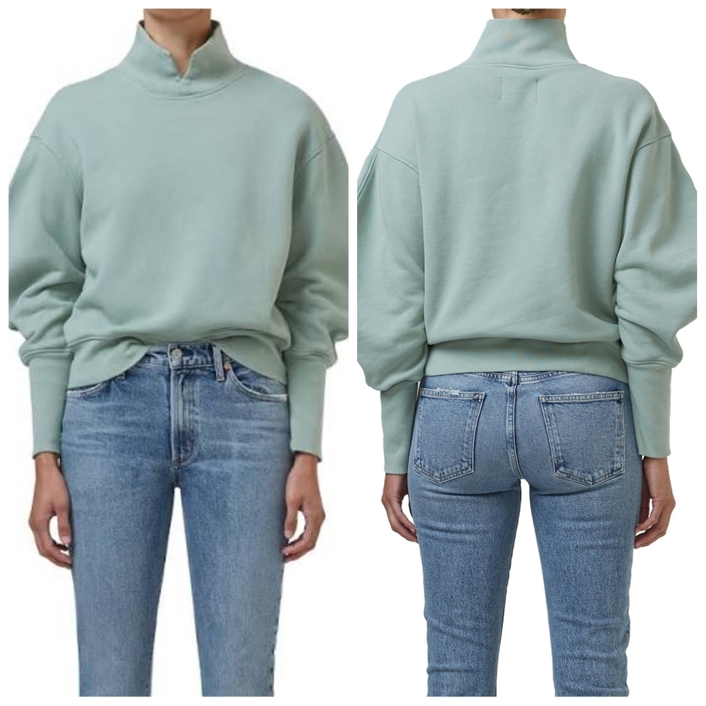 Coh Citizens Of Humanity - Melia Mock Neck Sweater In Eucalyptus Size Small